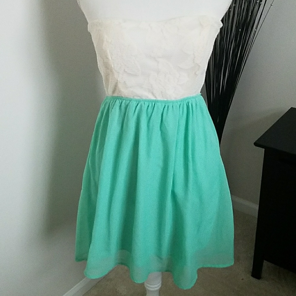 New mint and white dress